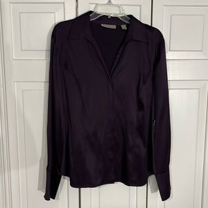 Deep purple Kate Hill silk blouse NWT